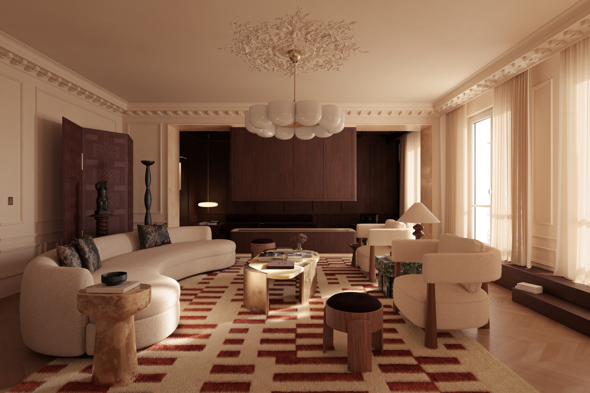 living room in a parisian apartment